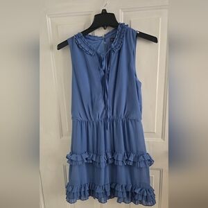The Limited Ruffled Blue Midi Dress